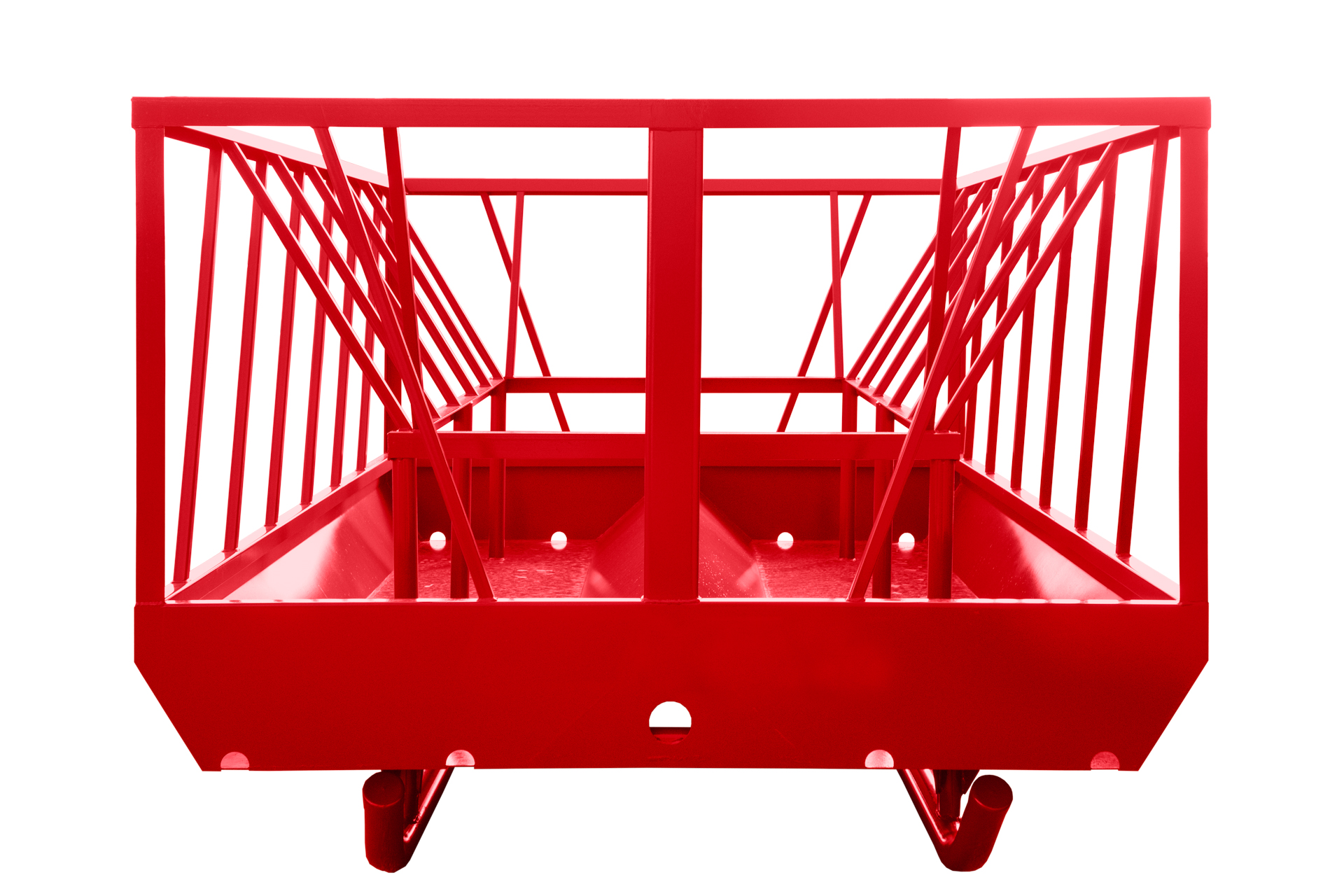 Big bale feeder for cattle with steel basket design for holding hay bales