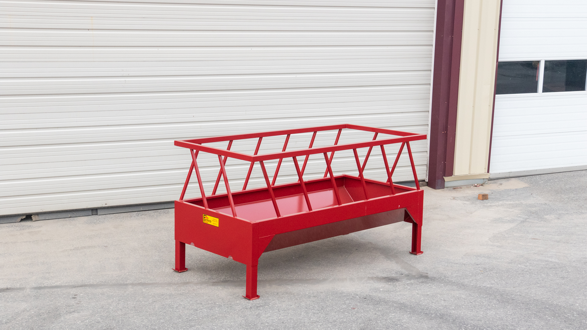 exterior of quality red feed bunk for sale in PA